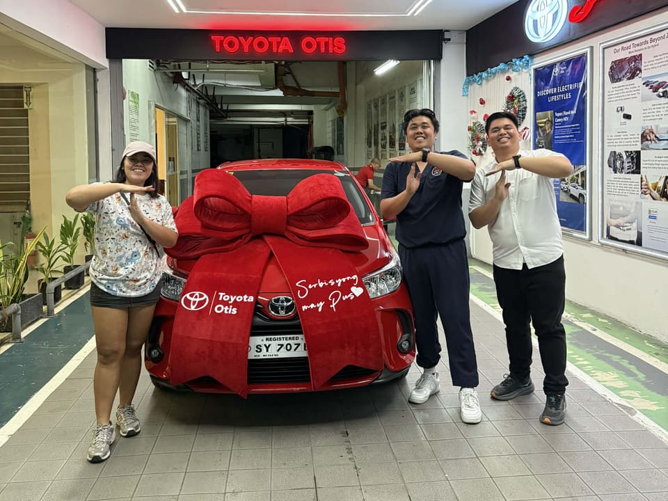 Client taking delivery of a brand new Toyota released through sales agent Ryan Barreto in Metro Manila